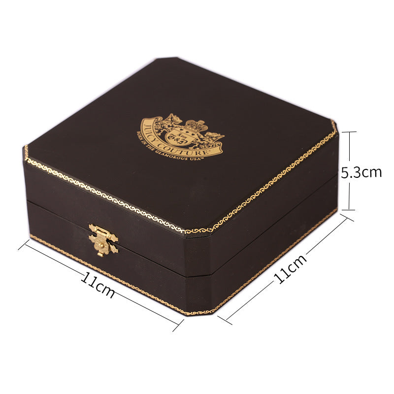 Enamel glazed diamond studded metal letters Barbie pink lipstick rotatable pendant necklace